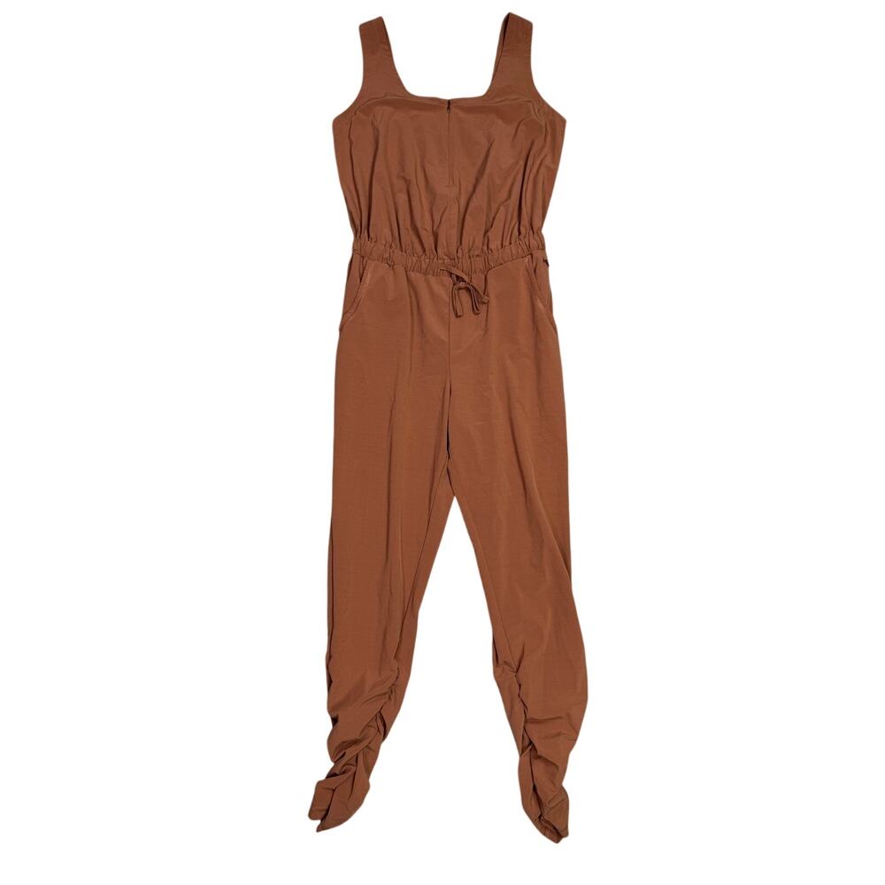 prAna Railay Jumpsuit XS Rust Terracotta Lightweight Drawstring Hiker Ruched